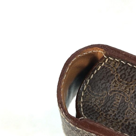 CELINE Macadam Pouch accessory case Leather/PVC Brown - Picture 14 of 16